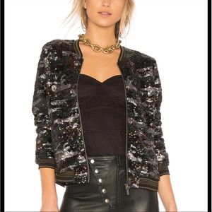 Sanctuary camo sparkle bomber jacket